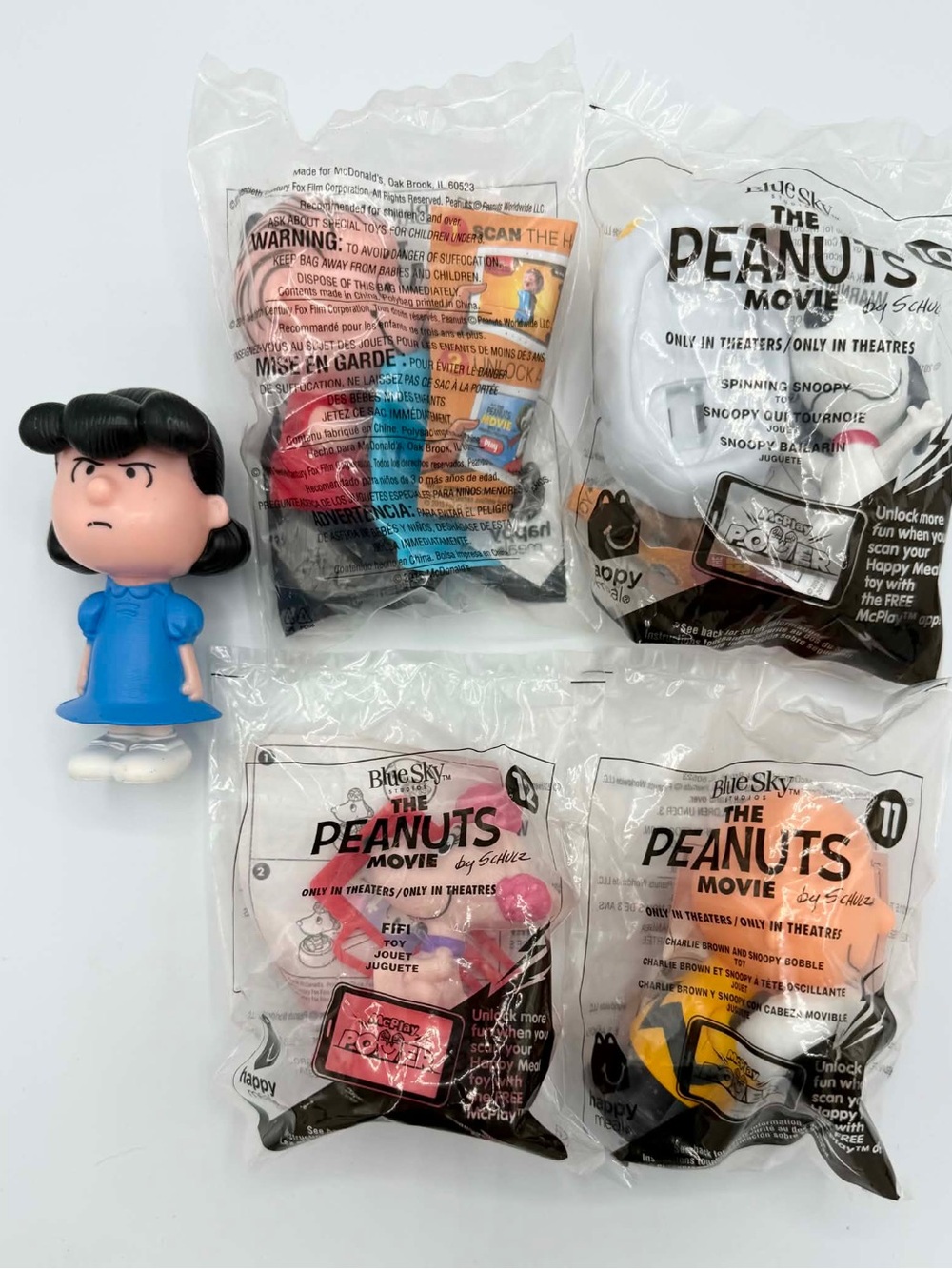 2015 McDonald's Happy Meal The Peanuts Movie Toy Snoopy Charlie Brown Lot 5 NEW!